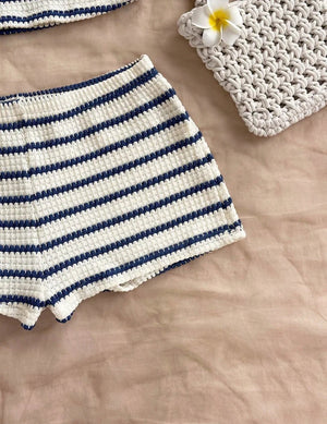 Women's Knit Halter Top & Shorts Two-Piece Outfit | Summer Beach Tracksuit - ORYMERE