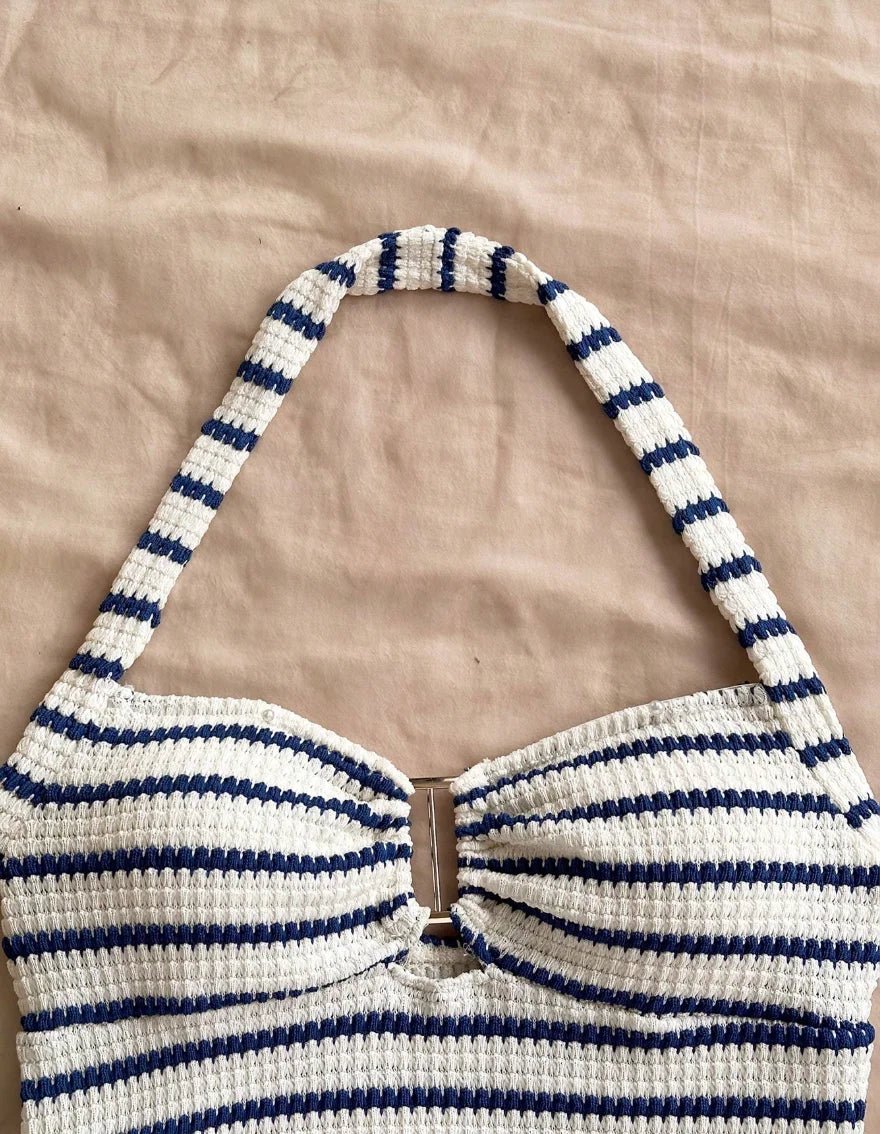 Women's Knit Halter Top & Shorts Two-Piece Outfit | Summer Beach Tracksuit - ORYMERE