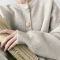 Women’s O-Neck Knit Cardigan – Button Front Long Sleeve Sweater for Fall & Winter - ORYMERE