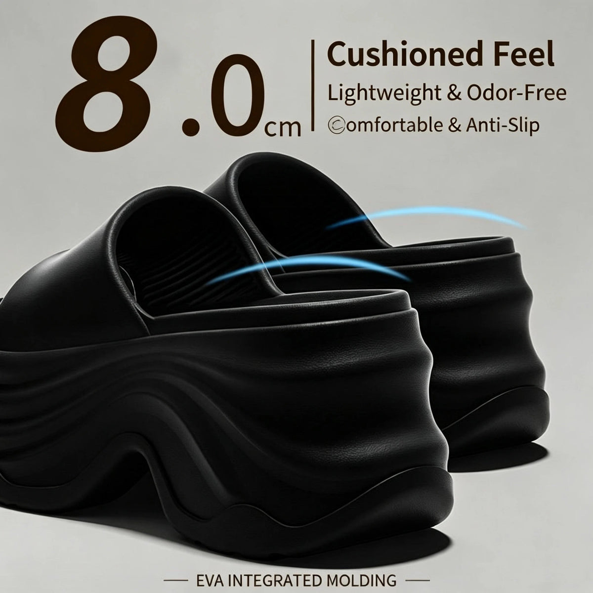 Women’s Platform EVA Slides – Thick Sole High Heel Summer Slippers with Anti-Slip Design - ORYMERE