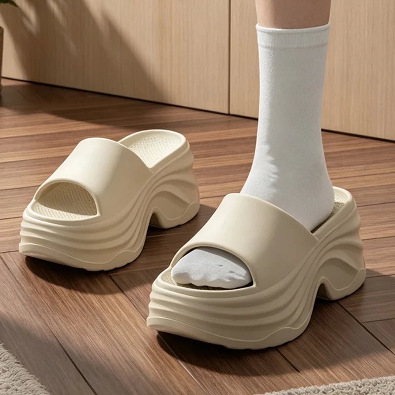Women’s Platform EVA Slides – Thick Sole High Heel Summer Slippers with Anti-Slip Design - ORYMERE