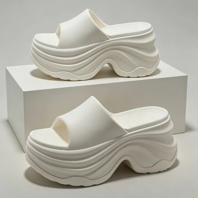 Women’s Platform EVA Slides – Thick Sole High Heel Summer Slippers with Anti-Slip Design - ORYMERE